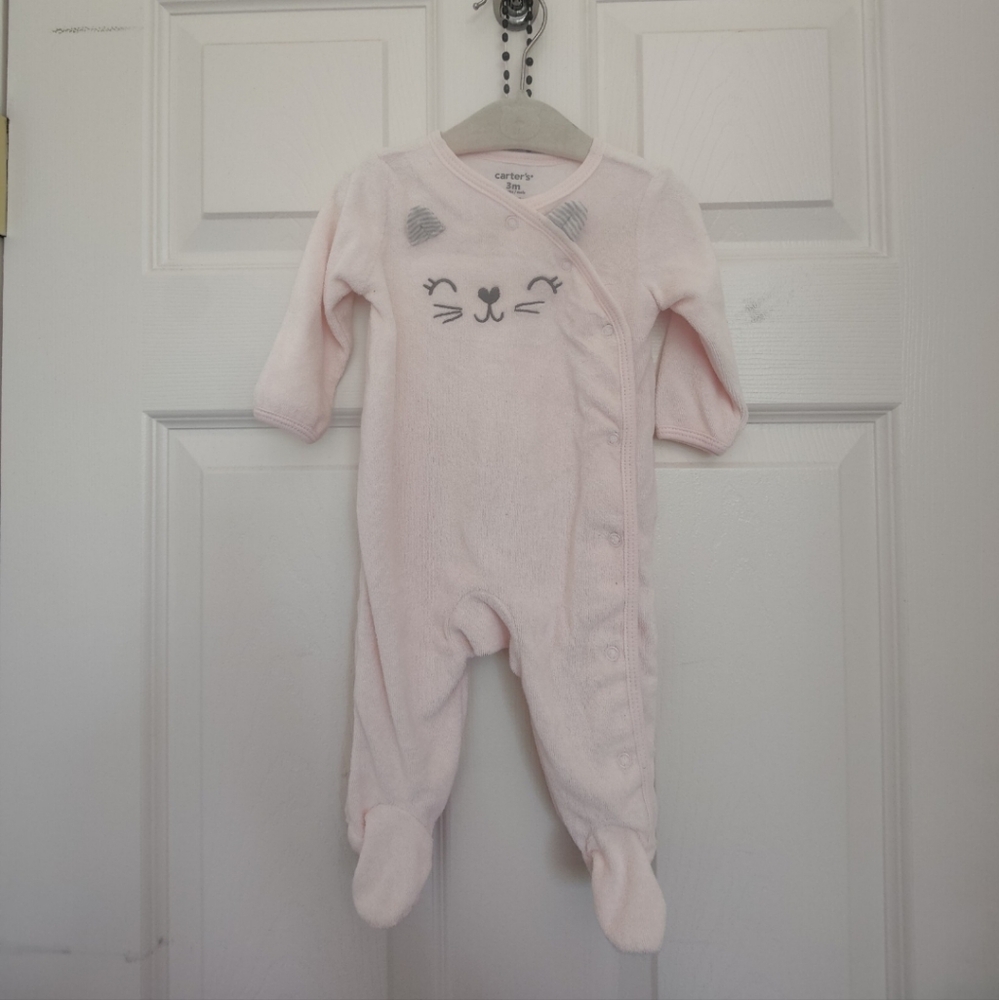 Carter's Side-Snap Terry Sleep & Play One-piece Baby Girl Size 3months